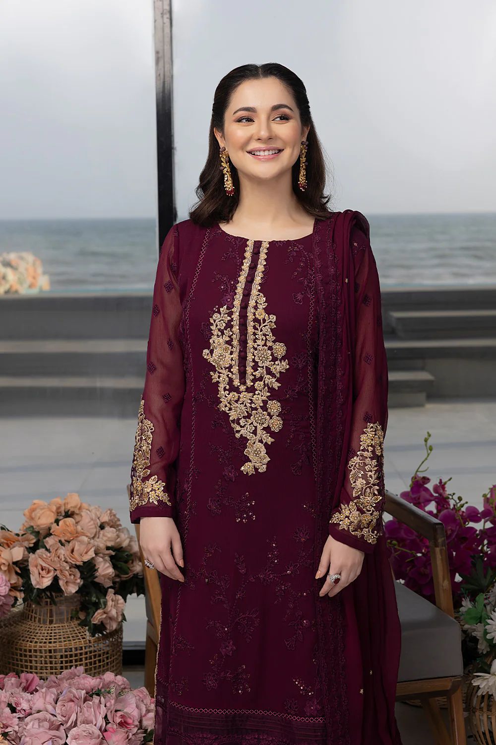 3PC UNSTITCHED CHIFFON SUIT