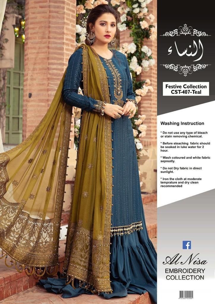 3PC UNSTITCHED CHIFFON SUIT