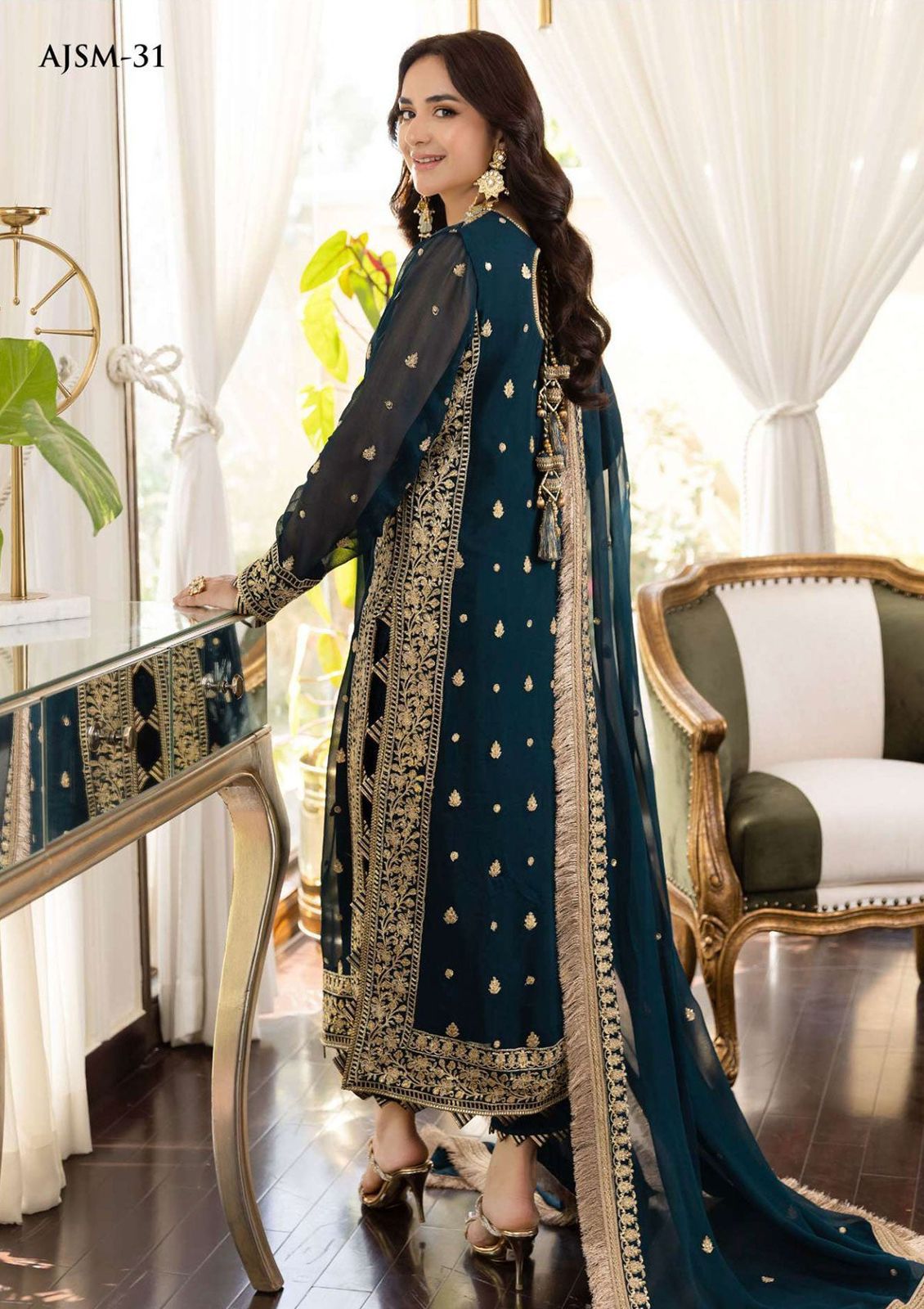 3PC UNSTITCHED CHIFFON SUIT