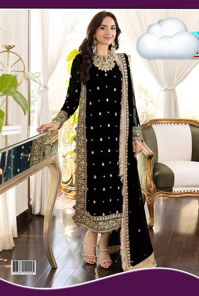 3PC UNSTITCHED CHIFFON SUIT