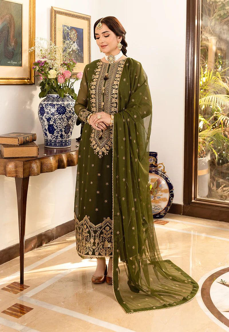 3PC UNSTITCHED CHIFFON SUIT